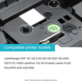 6-Pack 45013 S0720530 Label Tape Black on White Replacement for Dymo 45013 1/2 Inch x 23Ft Label Tape for LabelManager PNP 150 160 280 450 500TS 16595 LabelPoint 150 Protable Labeler PL200